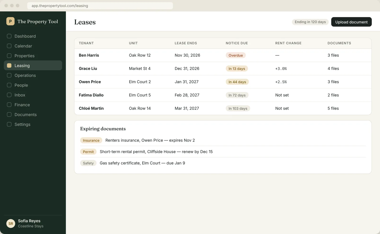 Contractopvolging · The Property Tool